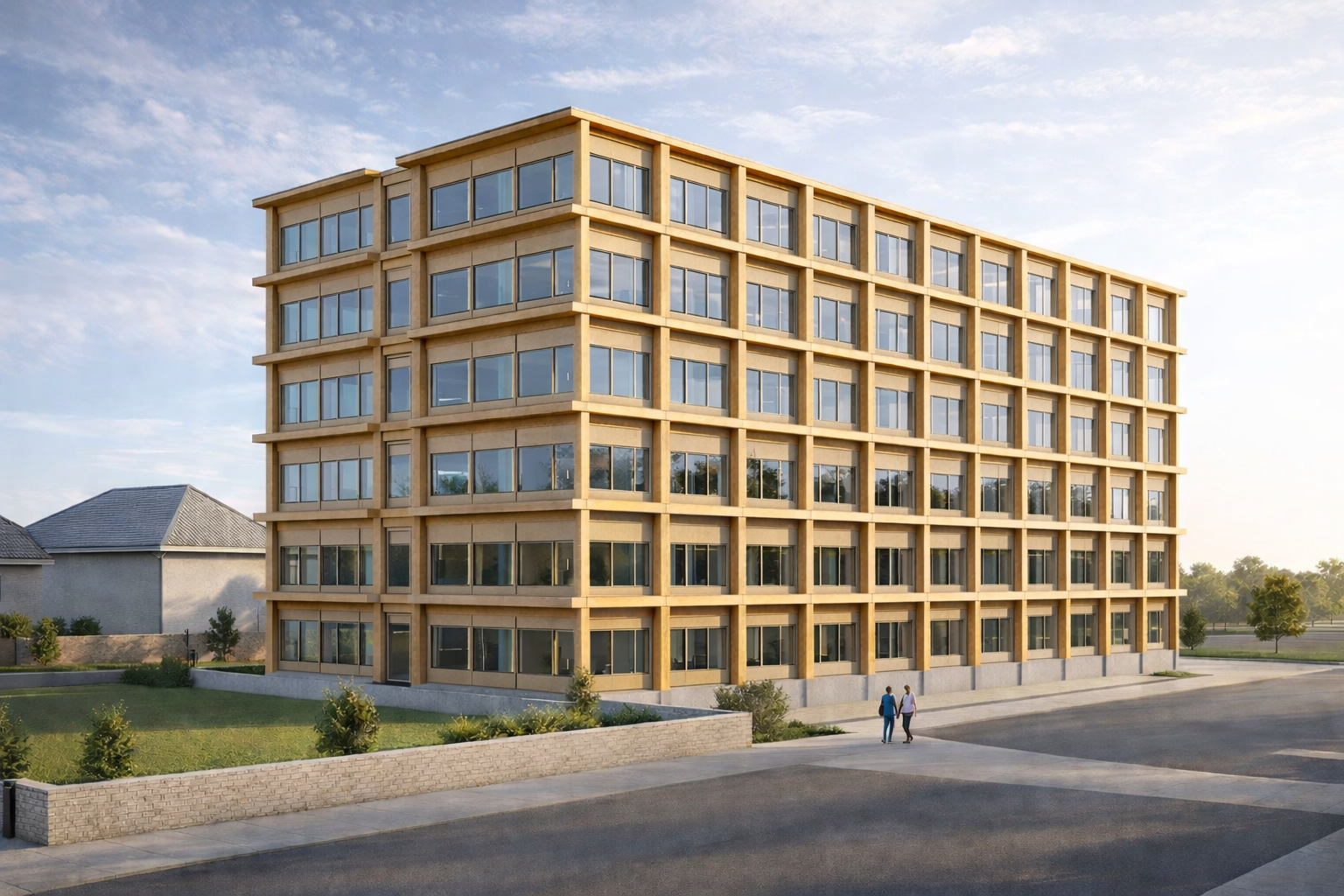Mass timber multifamily building exterior
